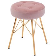 DUHOME ELEGANT LIFESTYLE Duhome Velvet Vanity Makeup Stools Tufted Footstool Bench Small Side Chairs With Gold Legs for Livingroom Bedroom Entryway Salmon Pink