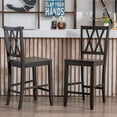 "Duhome Modern Wood Counter Height Bar Stools Set of 2, 24"" Cross Back