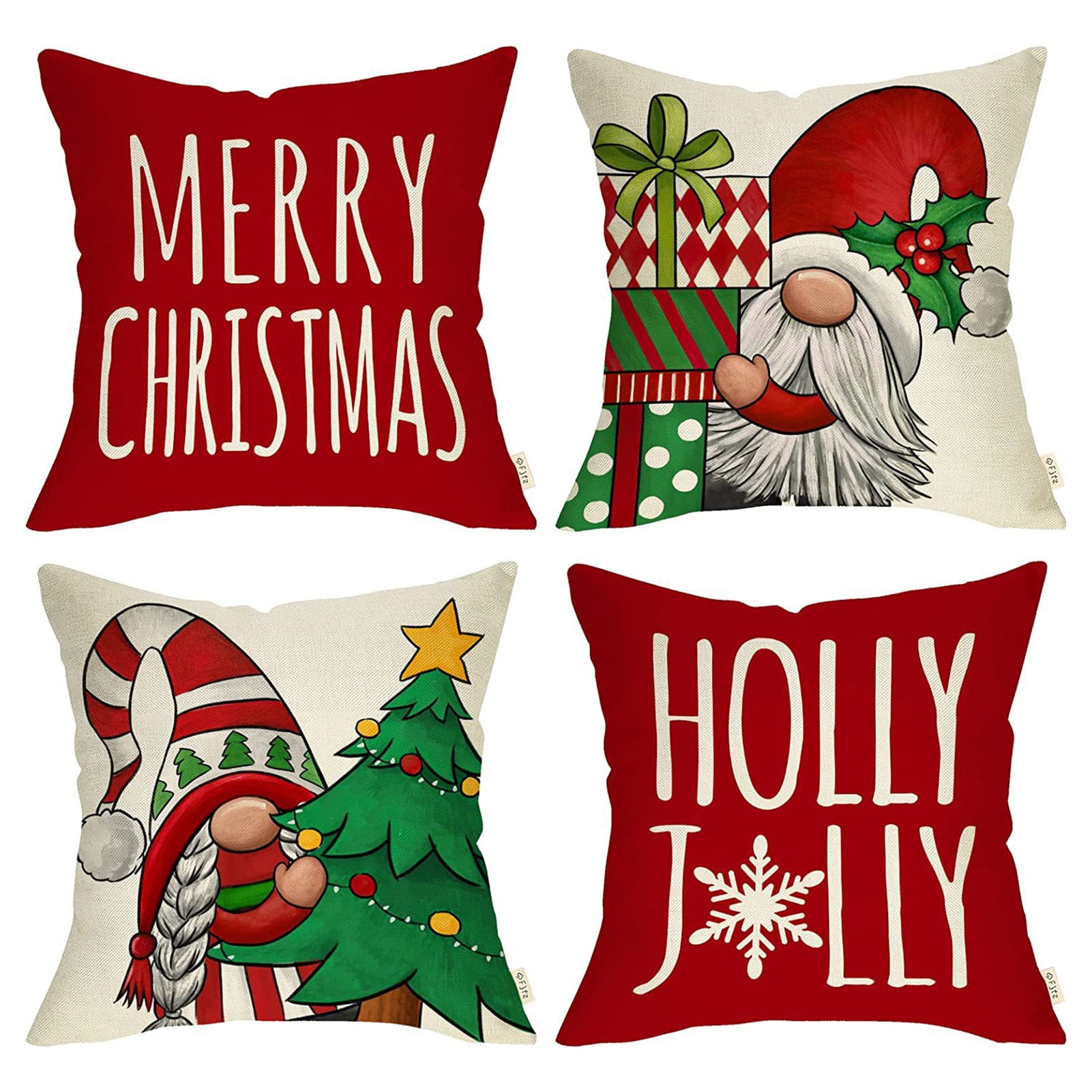Duixinghas Christmas Pillowcases 4pcs Christmas Cushion Covers Vibrant