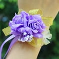 thumbnail image 1 of Duixinghas Foam Rose Flowers Bridal Bridesmaid Wrist Corsage Wedding Party Ribbon Bracelet, 1 of 7