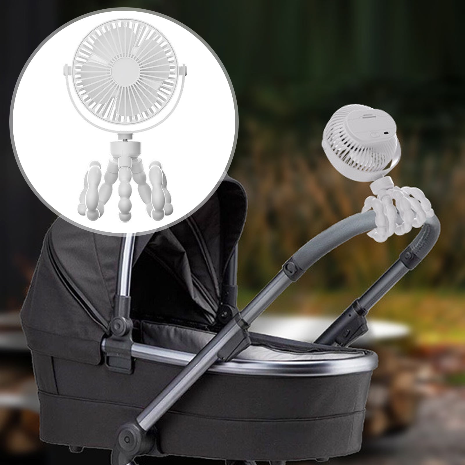 Duixinghas Portable Stroller Fan with Flexible Tripod 3 Speeds Low