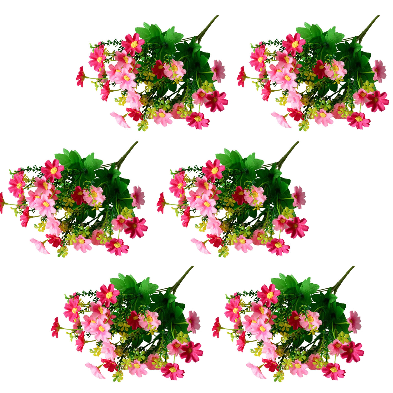 Duixinghas Reusable Decorative Flower 6 Bundles Artificial Flower Uv