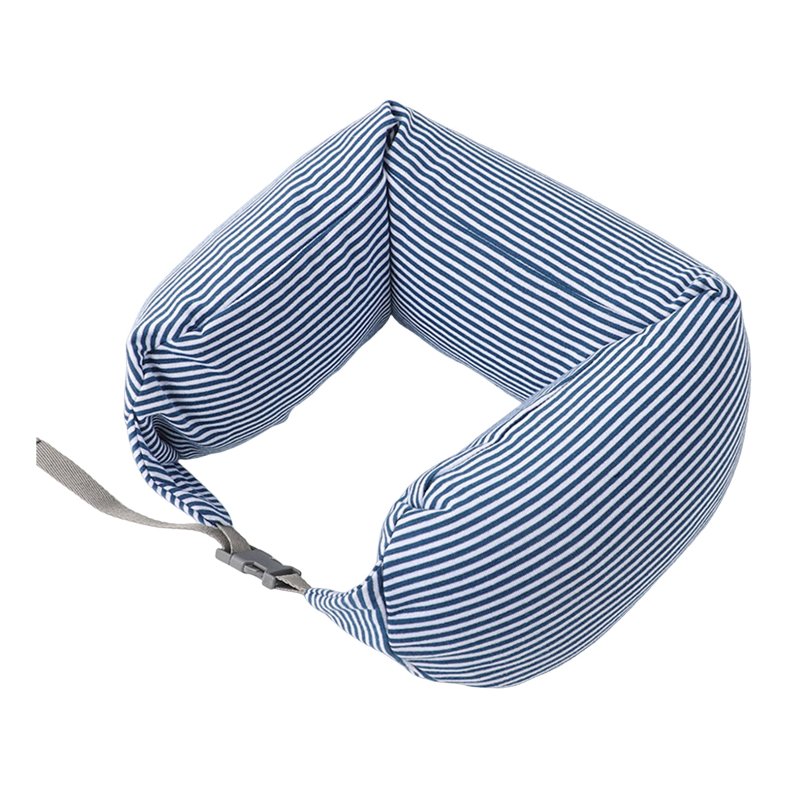 Black U-Shaped Travel Neck Pillow – Bead-Filled Support For Airplane, Car, Or Home Sleep