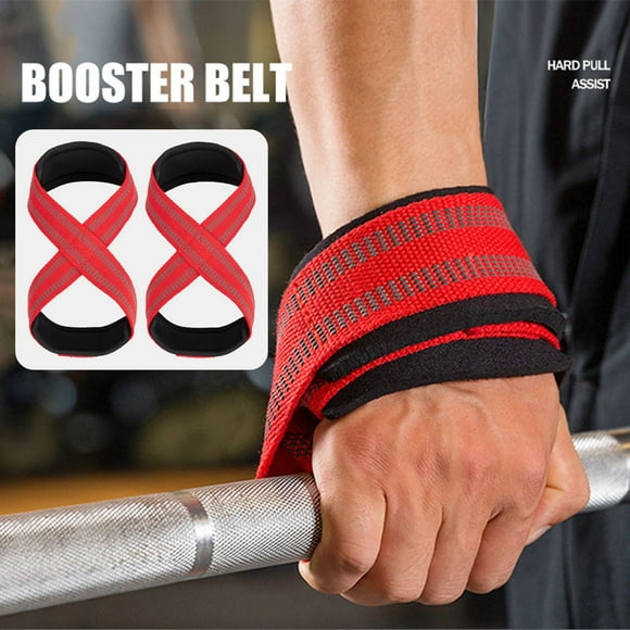 Dujiujun 1 Pair Figure 8 Lifting Strap Men Women Anti-Slip Padded Weightlifting Grip Band Bodybuilding Powerlifting Strength Training Home Gym Deadlifts Wrist Strap