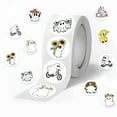thumbnail image 1 of Dujiujun 1 Roll Halloween Stickers 500 Sheets Waterproof Diverse Cartoon Ghost Patterns Adhesive for Envelopes Bags Bottles Treats Home Office School Decorations Decals, 1 of 7
