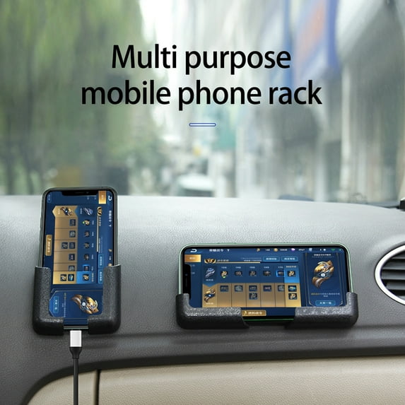 Dujiujun 1Pair Navigation Phone Holder Paste Non-dropable Reserve The Charging Port Width-adjustable Paste-type Car Phone Holder for Car