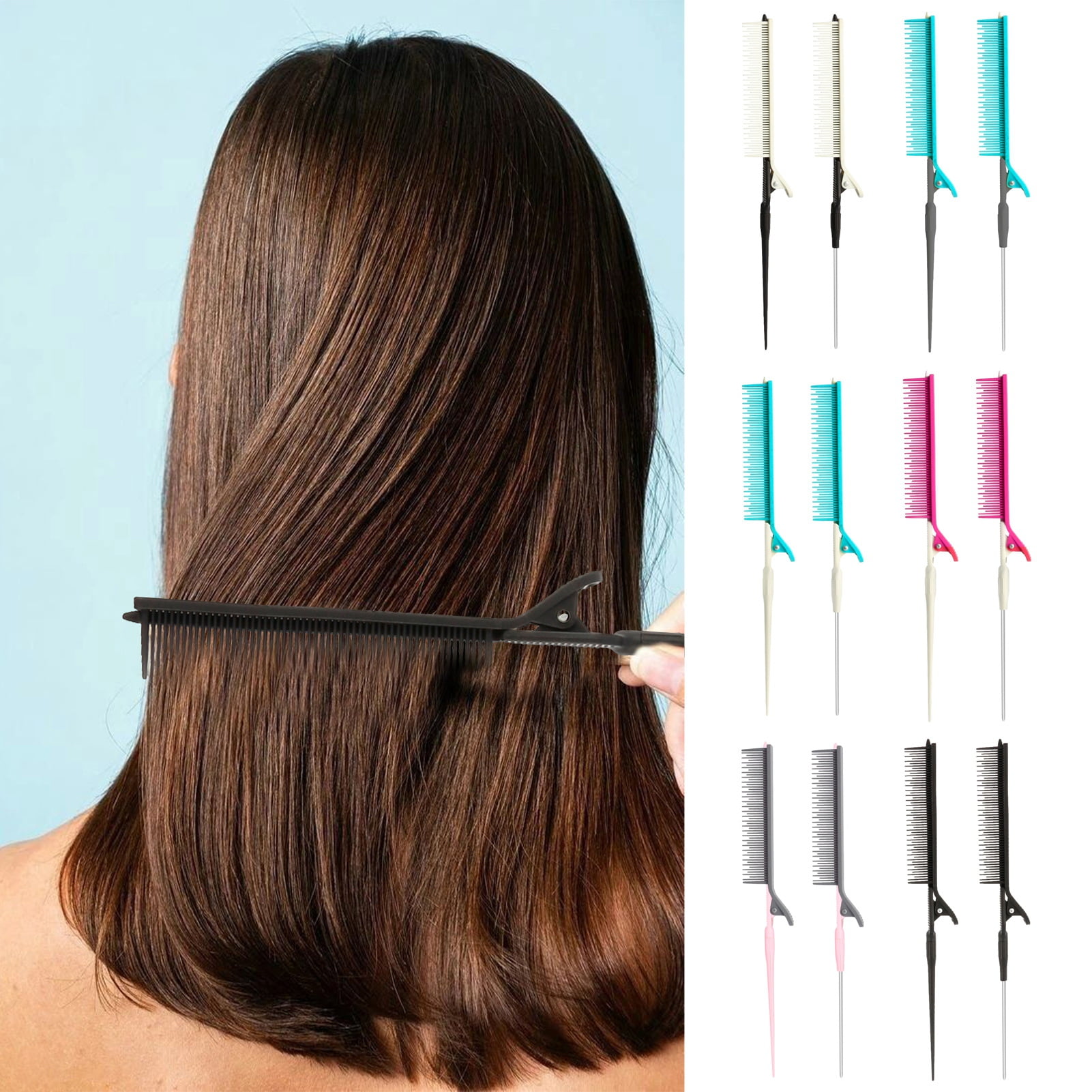 Dujiujun 2Pcs/Set Multifunctional Clip Hair Comb with Fine Steel Needle ...