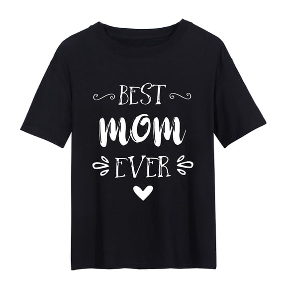 Dujiujun Best Mom Women Top Decorative Perfect Gifts Polyester Short Sleeve Tee Top for Summer