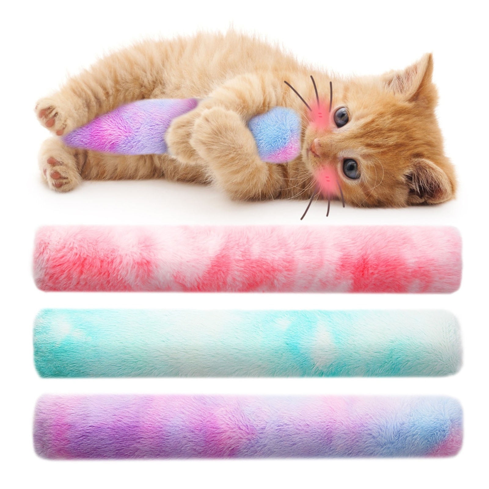 Dujiujun Cat Toy, Interactive Catnip Toy, Gradient Color Cat Plush Toy