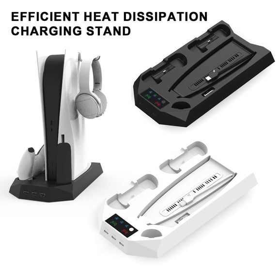 Dujiujun Charging Stand with Three-speed Adjustment Cooling Fan Efficient Controller Charger for PS5 Slim/PS5