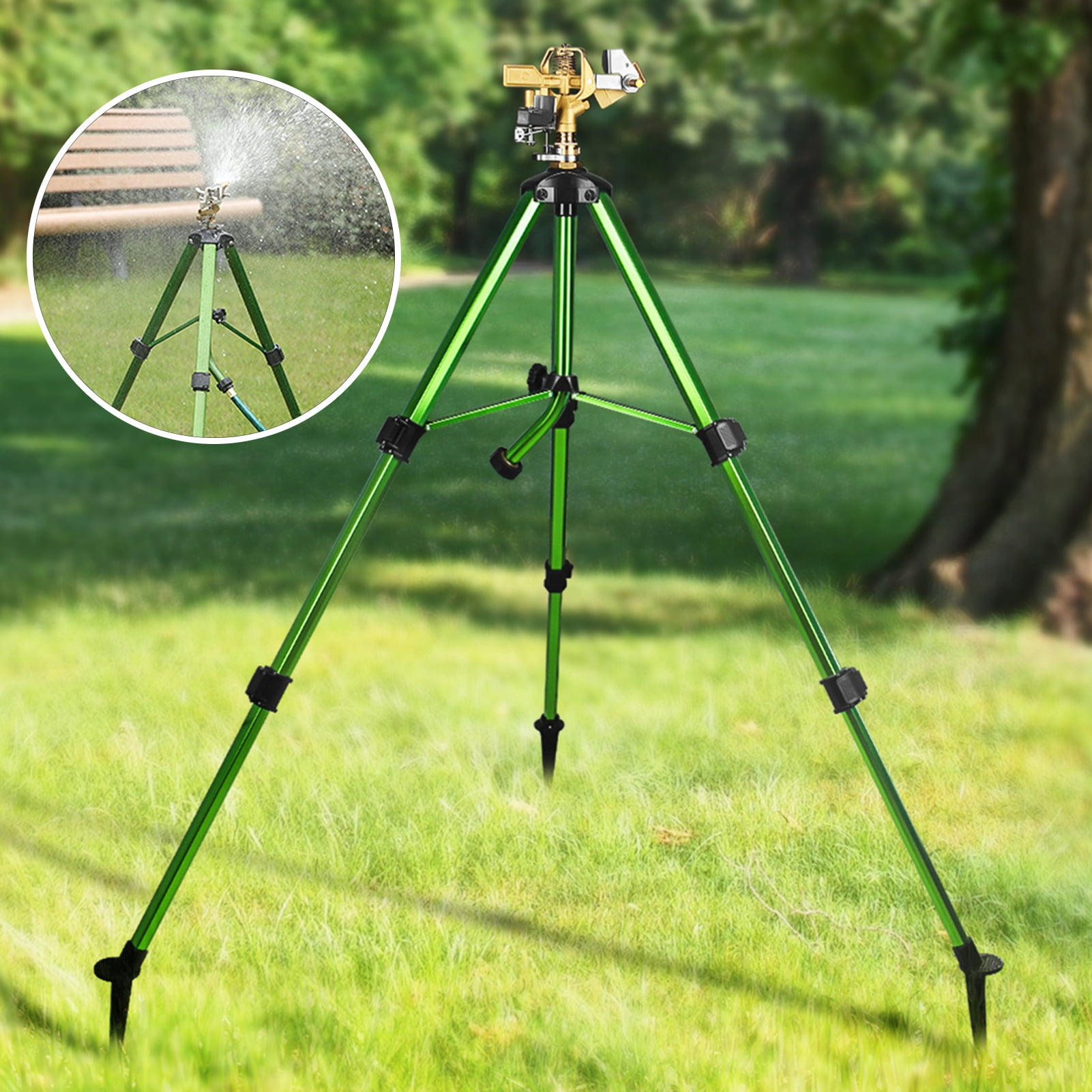 Dujiujun HeavyDuty Brass Impact Water Sprinkler 360Degree Rotatable