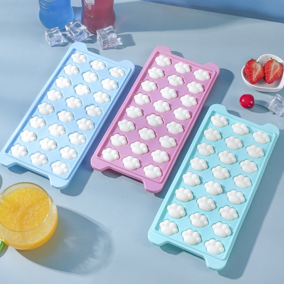 Dujiujun Ice Cube Mold 36 Grids Stackable Silicone Cat Paw Print Ice Cube Chocolate Soap Candle Tray Mold with Cover for Home
