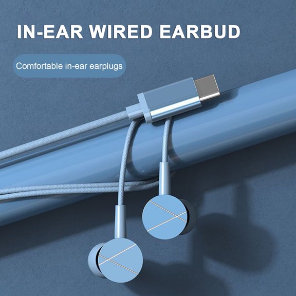 Dujiujun In-ear Bass Wired Headphone Distortion-free Noise Reduction Line Control Wired Earphone Headphone with Mic Phone Accessories