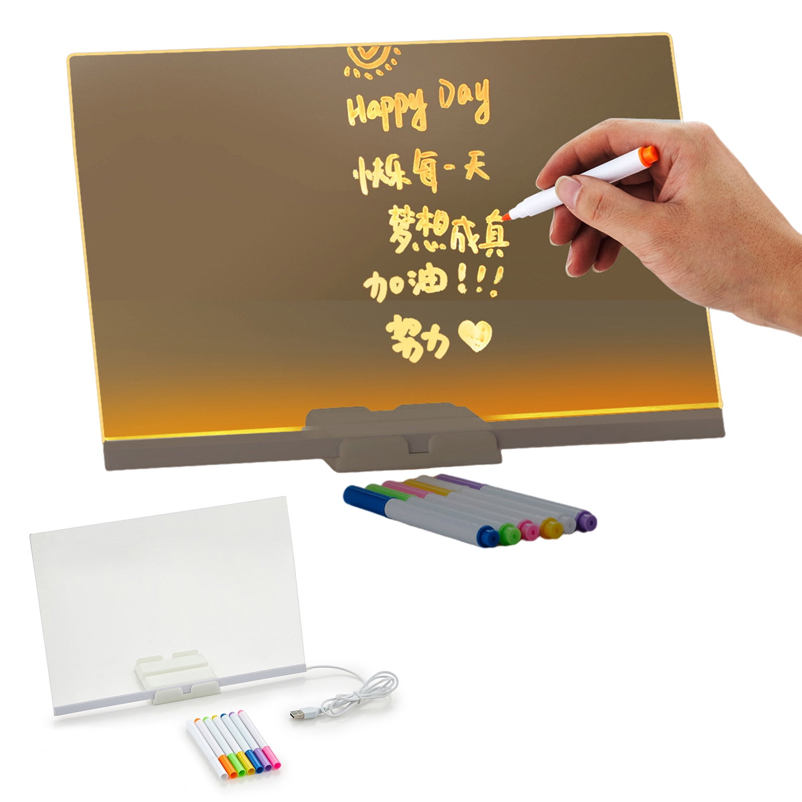 Dujiujun LED Note Board with Colors Light Up Acrylic Message Board ...