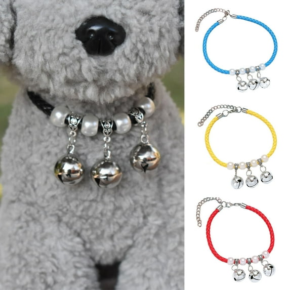 Dujiujun Pet Collar Exquisite Pet Neck Circle Adjustable Cats Dogs Necklace with Removable Bell Pendant Pet Supplies