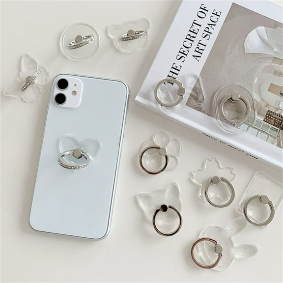 Dujiujun Phone Bracket Self-Adhesive Removable Zinc Alloy 360-Degree Rotation Phone Finger Ring Grip Kickstand for Home