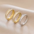 thumbnail image 1 of Dujiujun Smooth Surface Noble Couple Ring Square Cubic Zirconia Wedding Ring Jewelry Accessory, 1 of 7