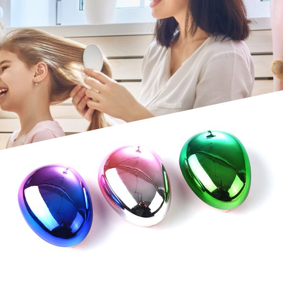 Dujiujun Straightening Comb Creative Portable Wear-resistant Novelty Adorable Anti-knot Plastic Gradient Color Egg Straight Hair Comb for Kid