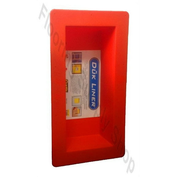 Duk Liner Red Pre Made Rectangle Ready to Tile Soap Shampo Niche Recess - Net Size Approx 6" x 14" x 3 1/2" - for shower bathroom