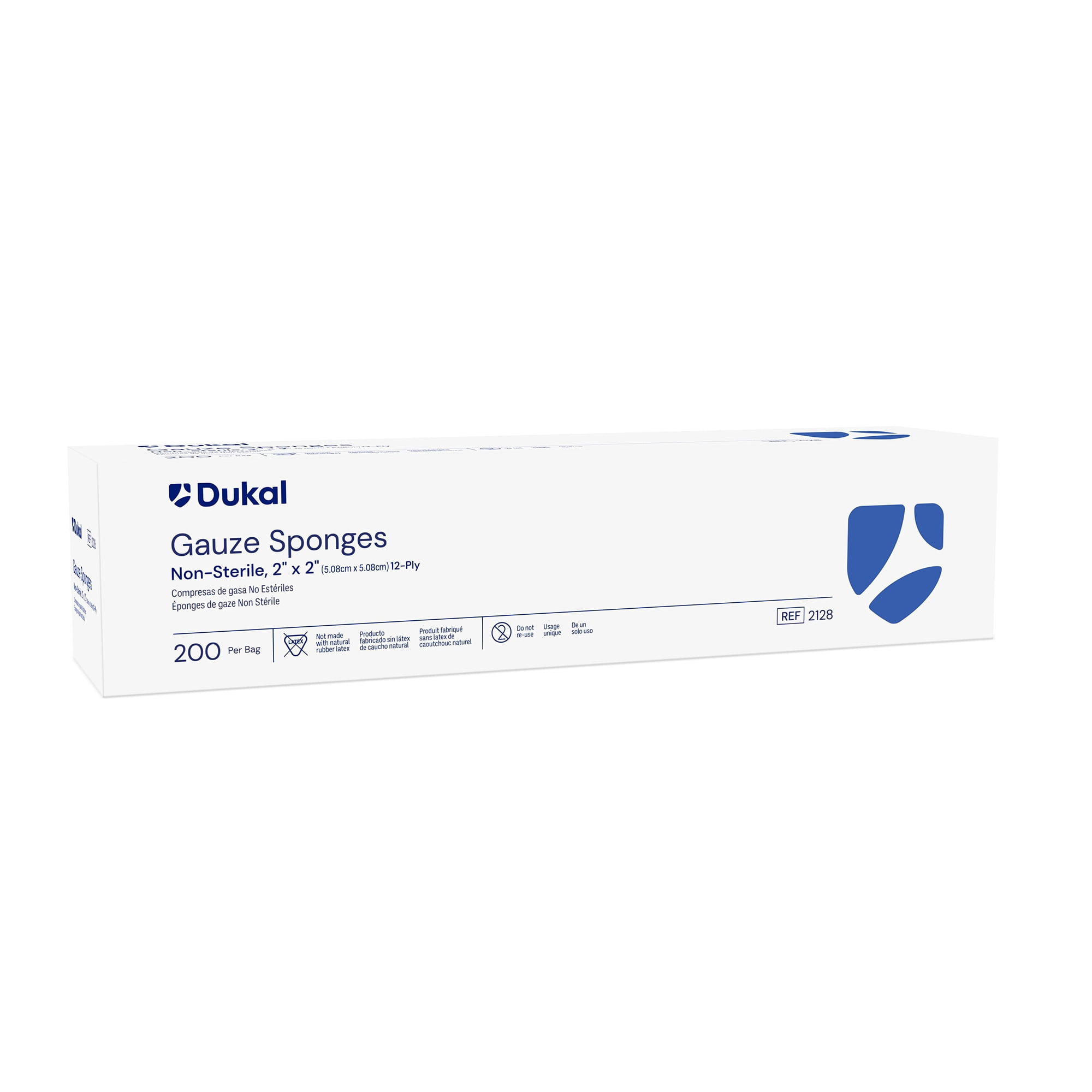 Dukal 12-Ply Gauze Sponge NonSterile 2 x 2" 40 Bag(s), 200  per Bag