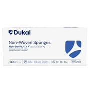 Dukal 2104 Non-Sterile Non-Woven First Aid Gauze Pads, 4" x 4", 200 Count, 1 Pack