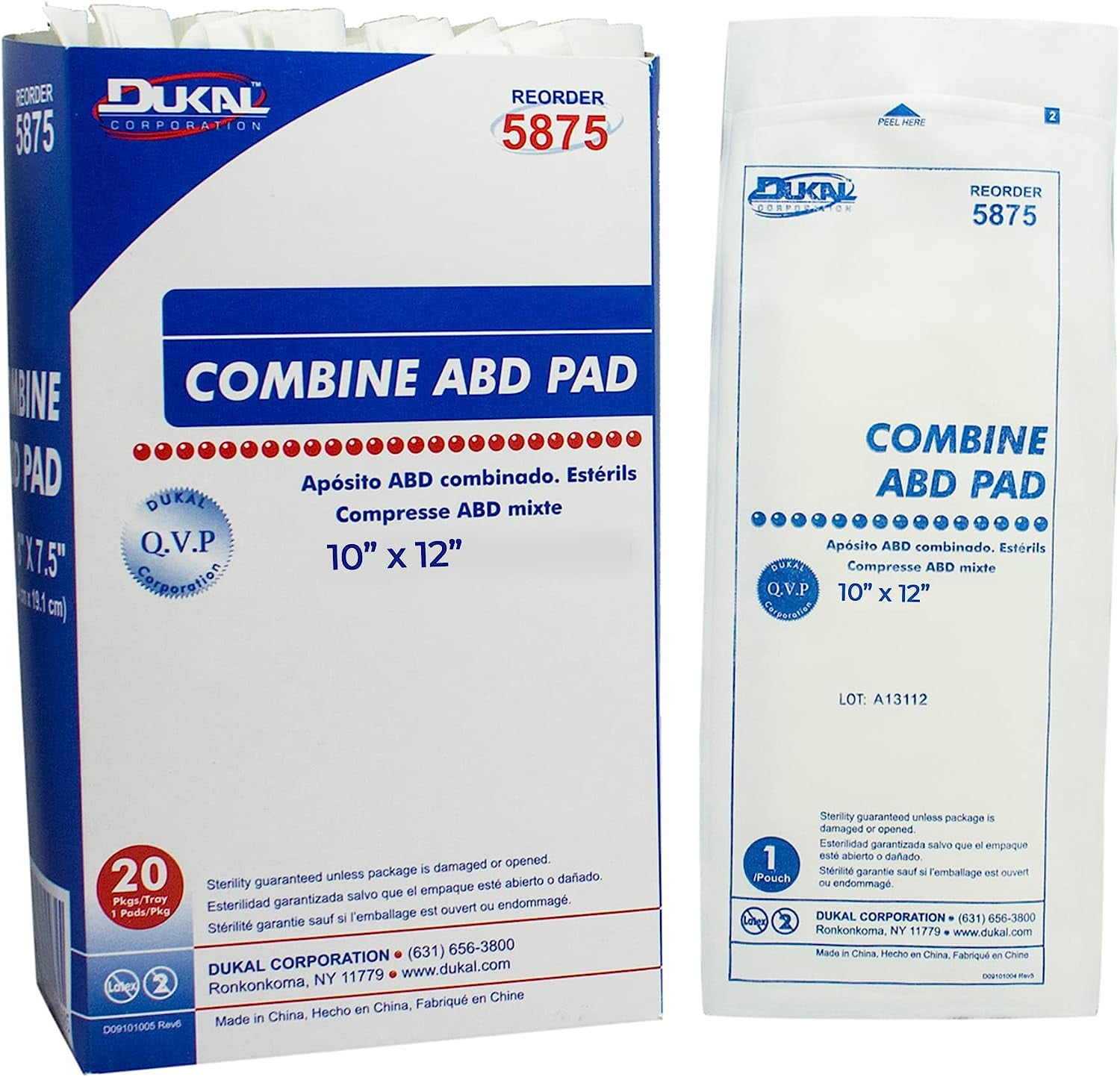 Dukal 5944 Abdominal Pads Non Sterile 10 in. x 12 in. (Pack of 25)