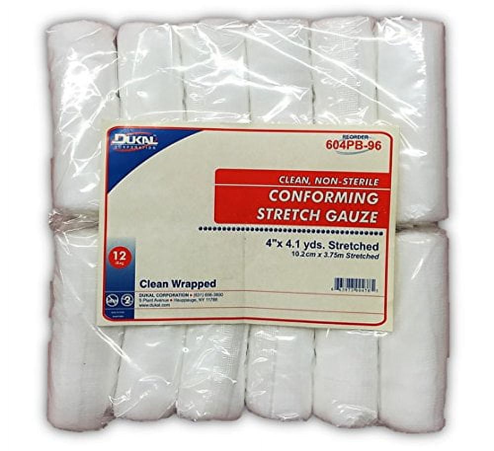Dukal Conforming Stretch Gauze 12-Rolls 4-Inchx4.1yds, 1-Bag HSA
