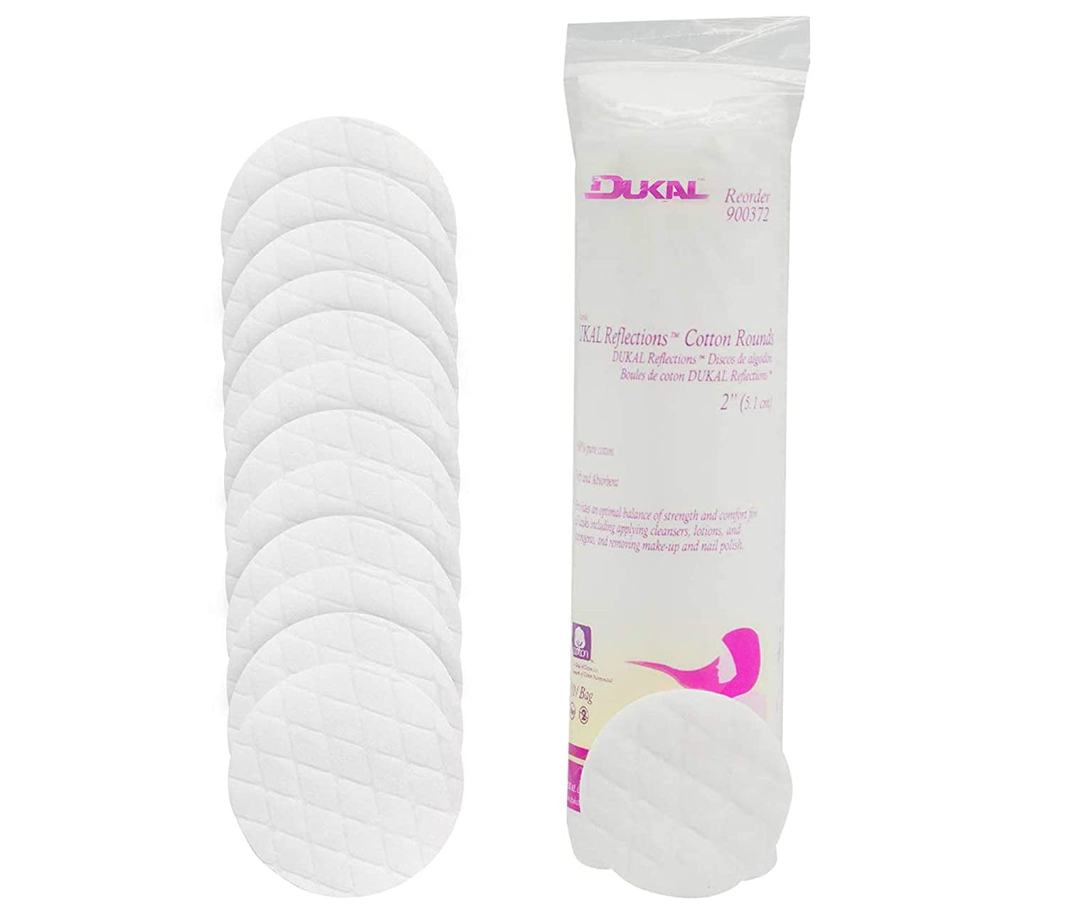 Dukal Cotton Rounds 2". Pack of 80 Cosmetic Cotton Pads for Face. 100% Cotton Makeup Pads for Procedures. Facial Makeup