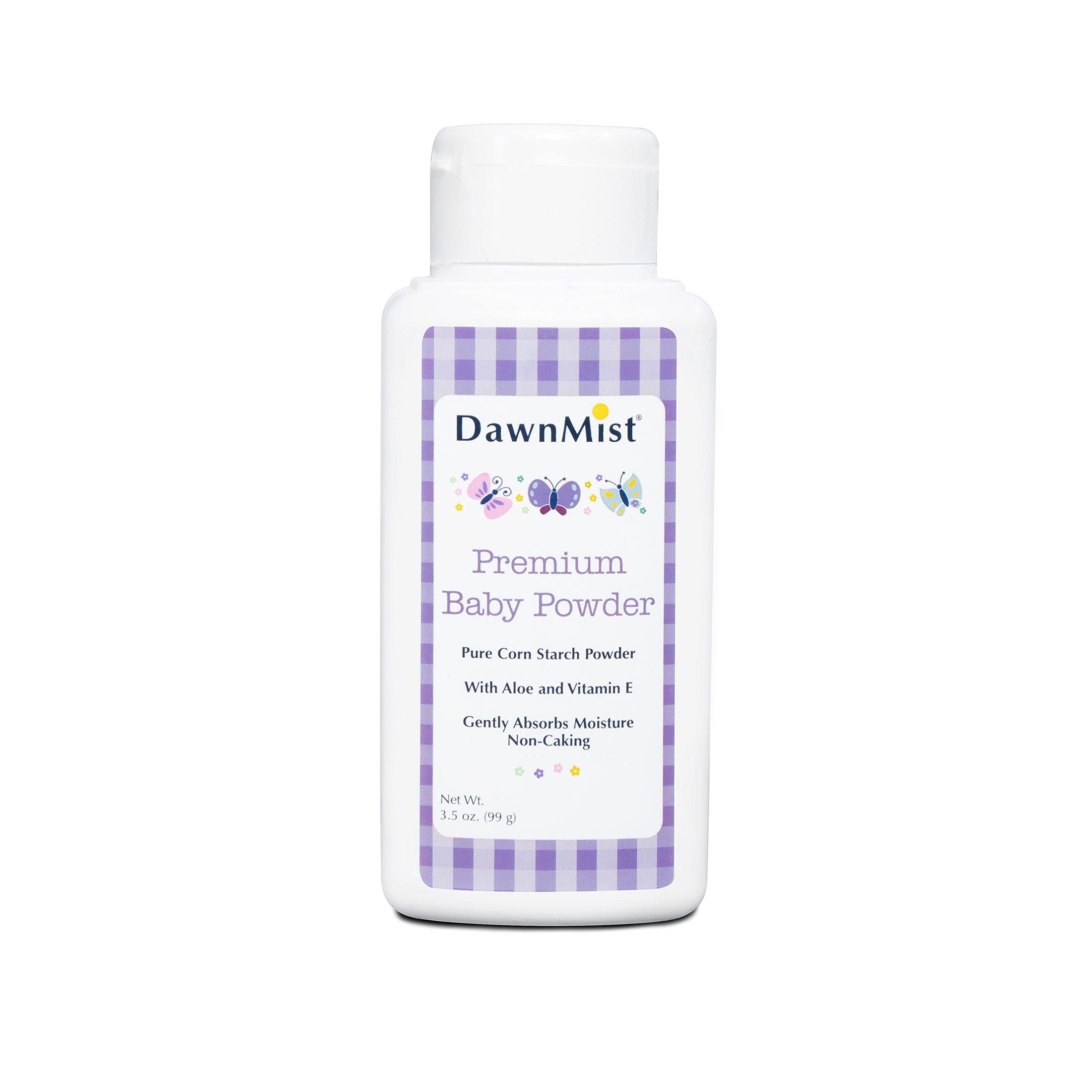 Dukal DawnMist Premium Baby Powder, 3.5 oz Bottles – Talc-Free Formula, Gentle & Soothing for Delicate Skin – Full Case Pack of 48
