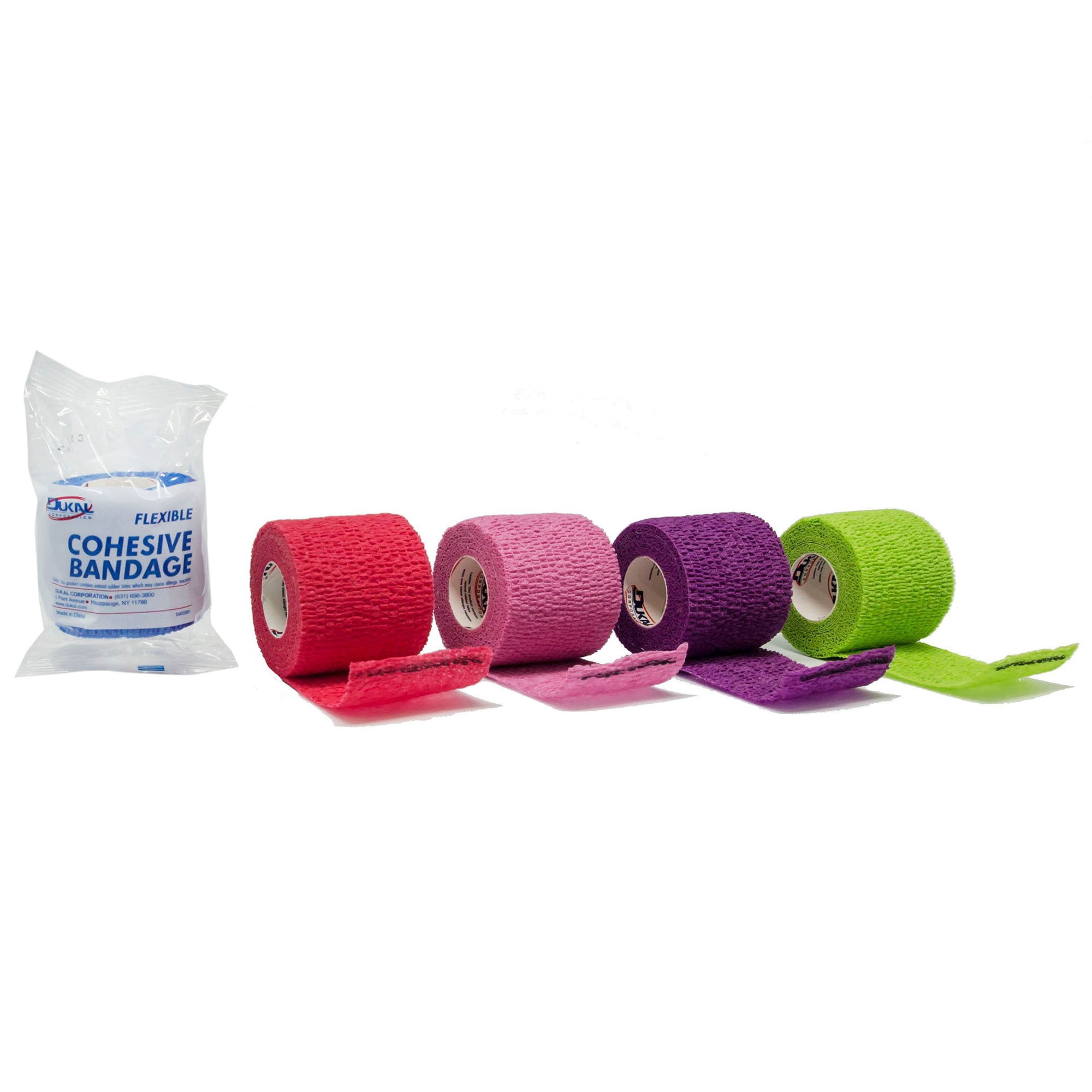 Dukal Elastic Self-Adherent Cohesive Bandage Multi-color NonSterile 2" x 5 yard 36 Ct