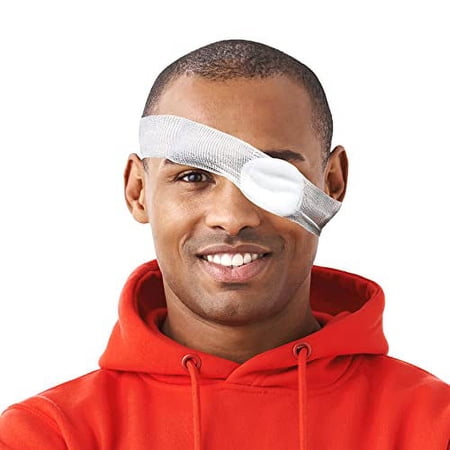 Dukal Eye Pads. Pack of 50 Sterile Pads for Eye Protection. Conforming Eye Pads 2 1/8" x 2 5/8". Oval Cotton Eye Pads with Thick Cotton Filler. Medical Dressing Pads for Eyes, 17570