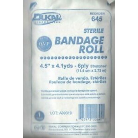 Dukal Fluff Bandage Roll, 4.5 Inch x 4.1 Yards, Sterile - 1 Roll
