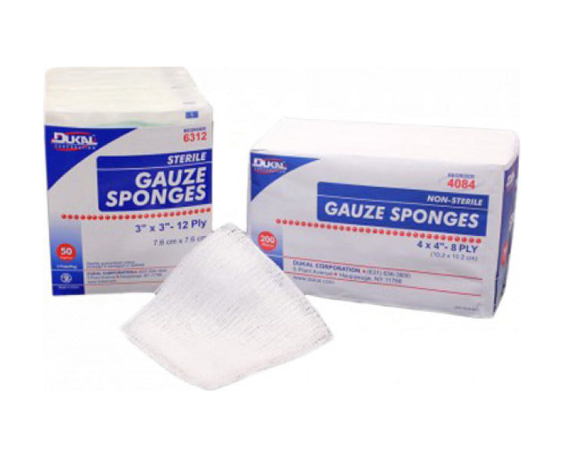 Dukal Gauze Sponges, Sterile - 4" x 4", 12-ply, 600/Case