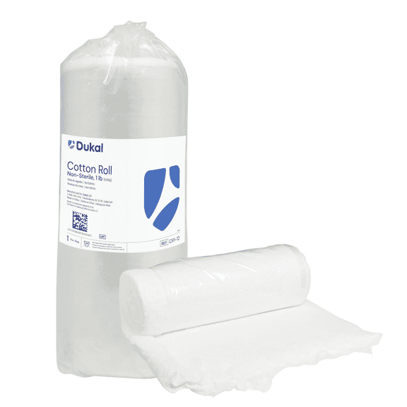 Dukal Non-Sterile Cotton Roll, 1 lb | Soft & Absorbent for Wound Care - 1 Roll
