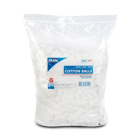 Dukal 801 Cotton Balls Medium, Non-Sterile, Pack of 2000