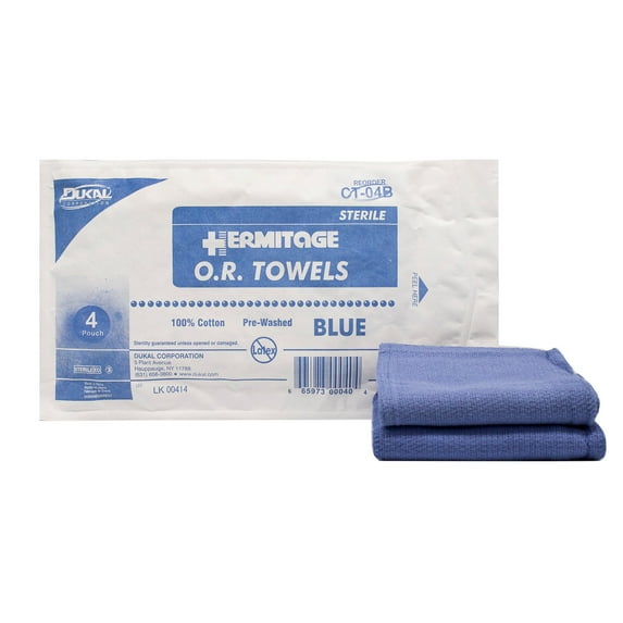 Dukal O.R. Towel Plain Weave / Non-Radiopaque 20 Case(s), 4 Towels/ Case