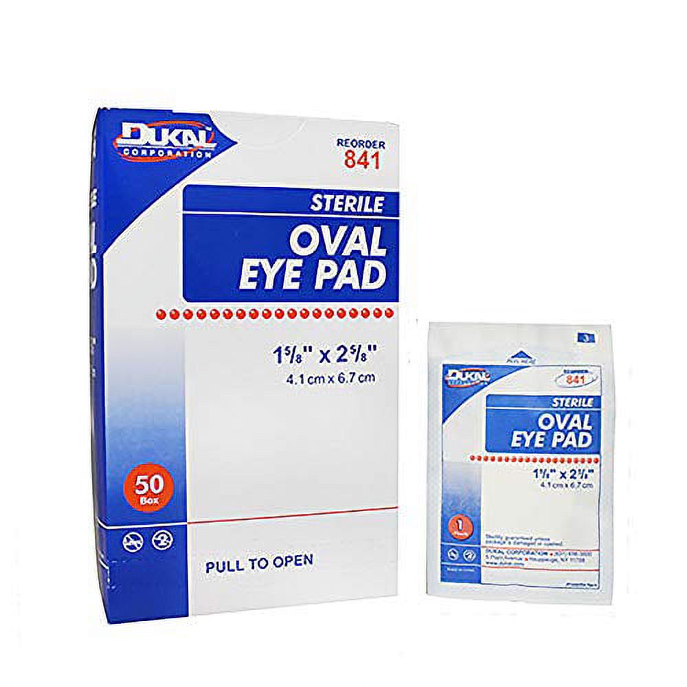 Dukal Oval Eye Pads 1 5/8 x 2 5/8. Pack of 50 Cotton Pads for Eyes