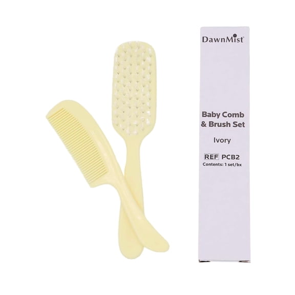 Dukal PCB2 Dawn Mist Baby Comb and Brush Set, Ivory, Ivory (12 Boxes of 24) (Pack of 288)