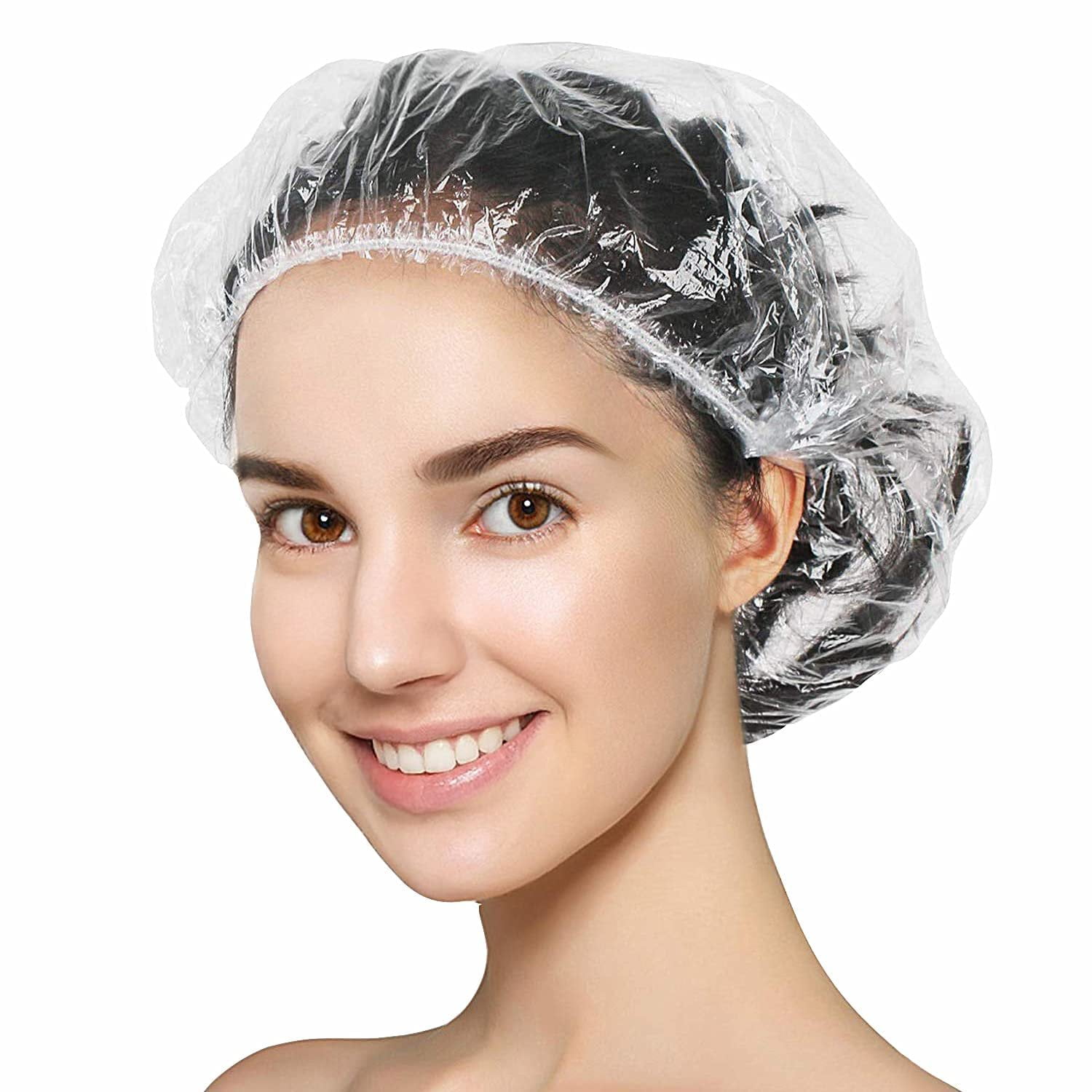 Dukal Plastic Hair Caps Pack of 200 Plastic Shower Caps Waterproof Bath
