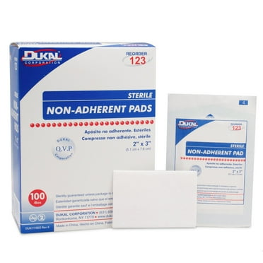 Dukal Sterile Non-Adherent Dressing Rectangle 2 x 3" 123 100 per Box