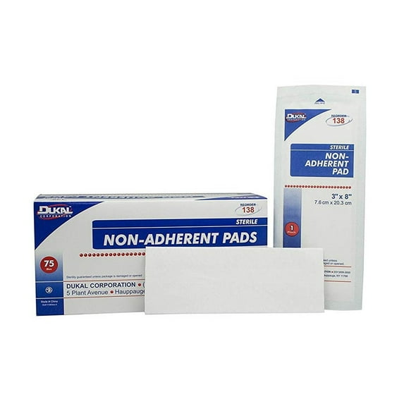 Dukal Sterile Non-Adherent Dressing Rectangle 3 x 8" 138 75 per Box