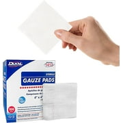 Dukal Sterile Woven Gauze Pads 4 x 4. Pack of 100 Disposable Cotton Sponges. 100% Cotton 12-ply Pads for Wound Dressing, Cleaning, Prepping, or Packing, 1412