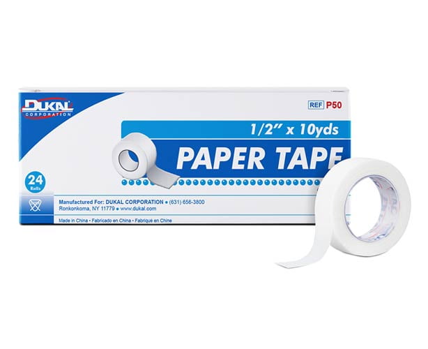 Dukal Surgical Paper Tape, 1/2" x 10 yards, Box (24 rolls)