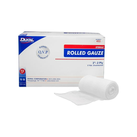 Dukal White Conforming Bandage Sterile 3" x 5 Yd 453 96 per Case