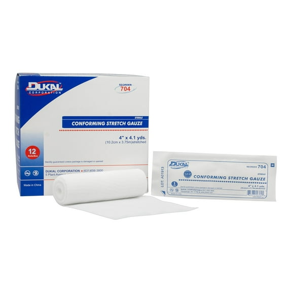Dukal White Conforming Bandage Sterile 4" x 4-1/10 Yd 704 96 per Case