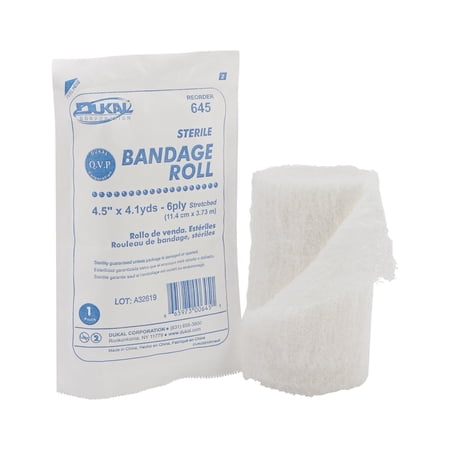 Dukal White Fluff Bandage Roll Sterile 4.5" x 4-1/10 yd 645