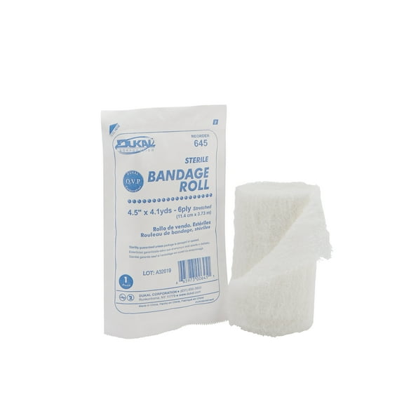 Dukal White Fluff Bandage Roll Sterile 4.5" x 4.1 Yd 645 100 per Case