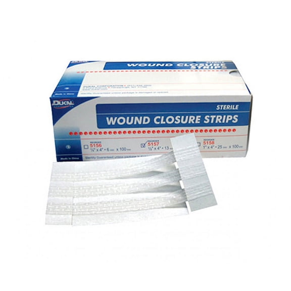 Dukal Wound Closure Strips - Sterile, 1/2" x 4", Box (6 packs of 50)