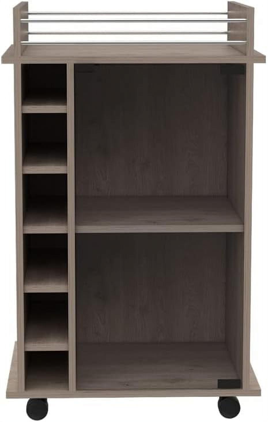 Dukat 2 Glass Door Cart with Six Wine Cubbies Black