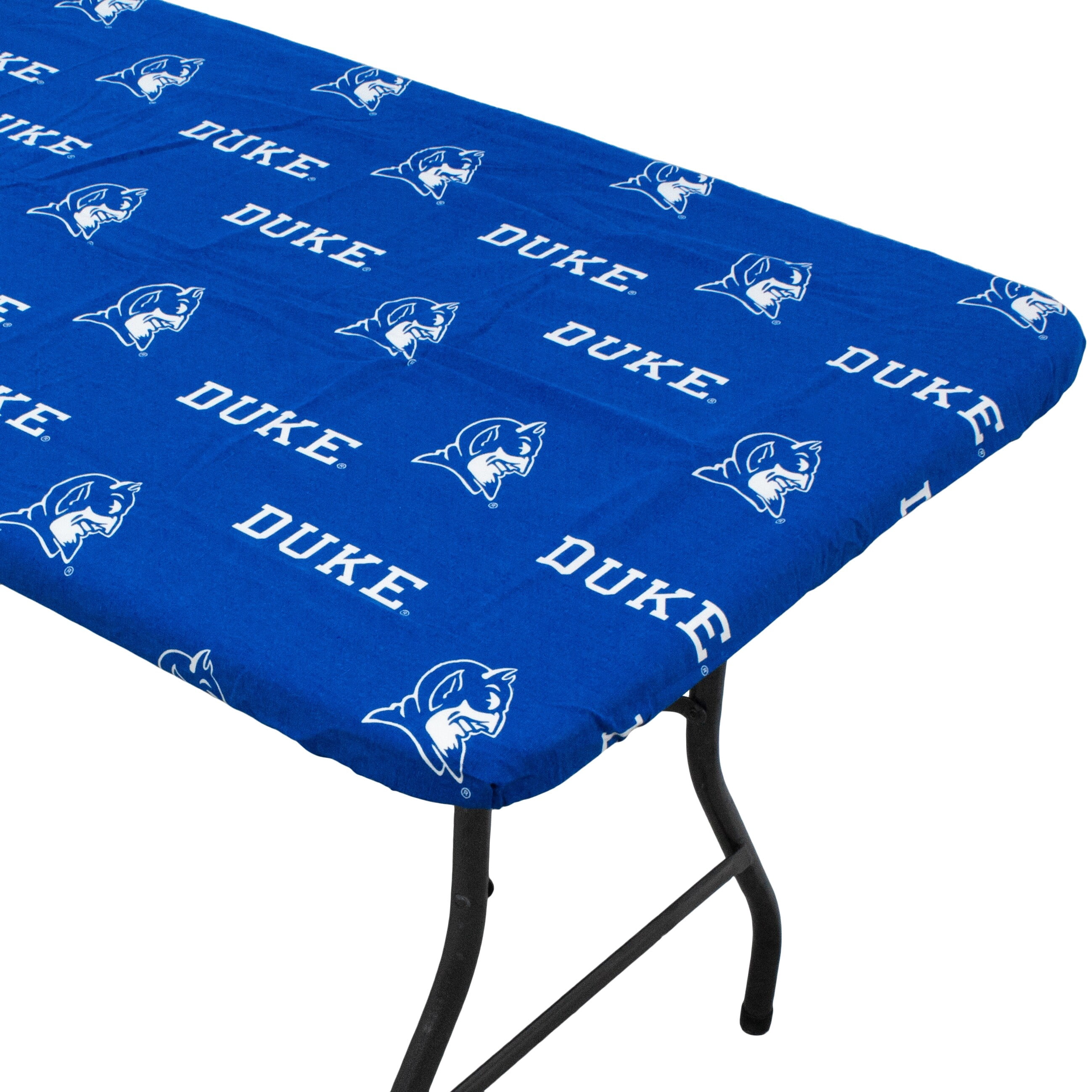 Duke Blue Devils Tailgate Fitted Tablecloth, 33" x 33", Card Table 72" x 30", 6 ft table